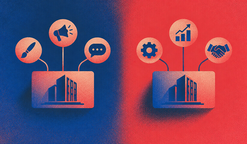 Two similarly named agencies are differentiated by their distinct service offerings and business focus.