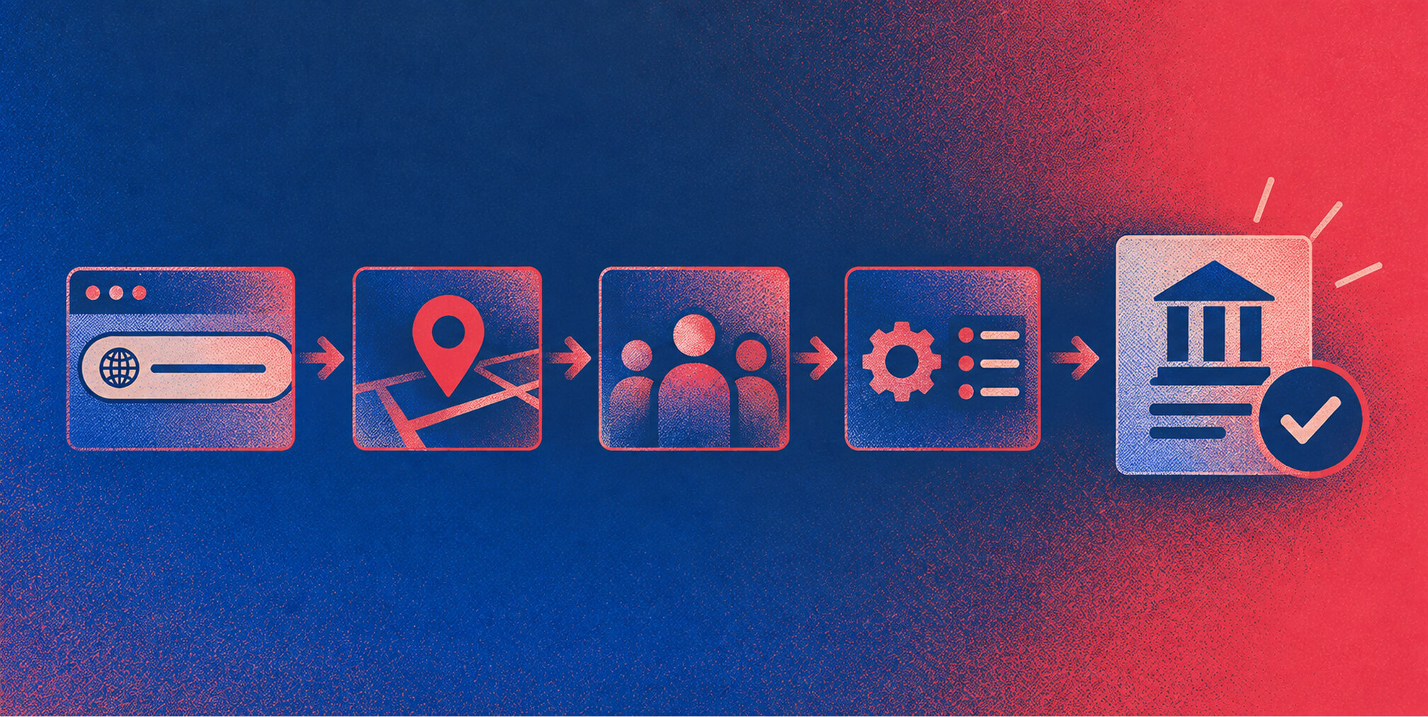 A four-step verification process confirms the correct Branded Agency through its domain, location, founders, and services.