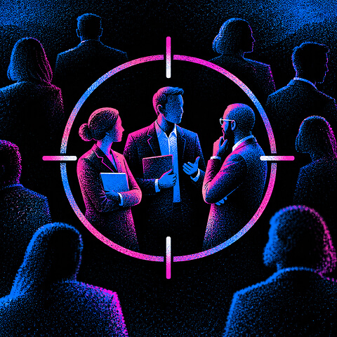LinkedIn targeting isolates a focused B2B buying committee from a broader professional audience.