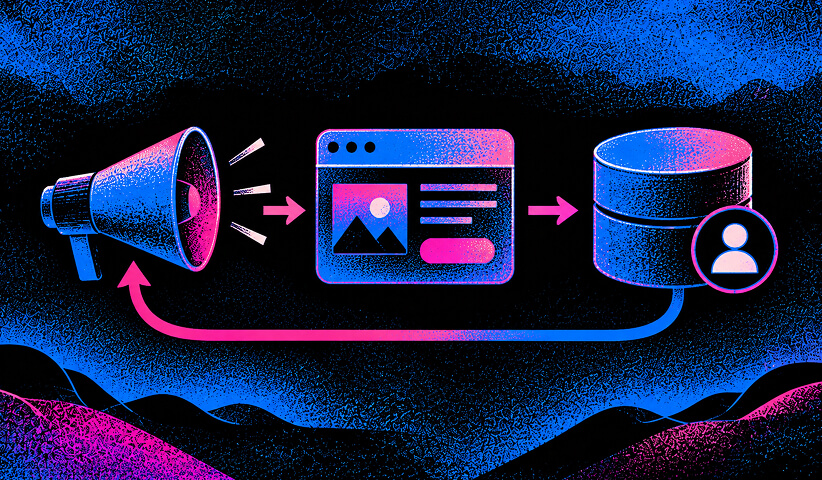 LinkedIn campaign, website, and CRM data connect in a feedback loop that sends qualified conversion signals back to advertising.