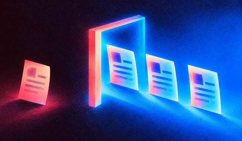 High-quality programmatic pages move into the search index while a weaker page is held back.