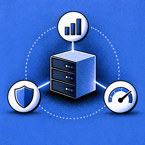Central server connected to security, performance, and analytics icons, representing the core benefits of server-side tracking.
