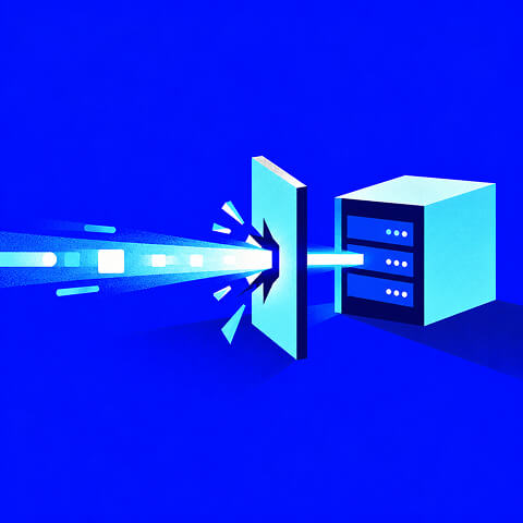 Remote command signal reaching a vulnerable PHP server through a broken security barrier.