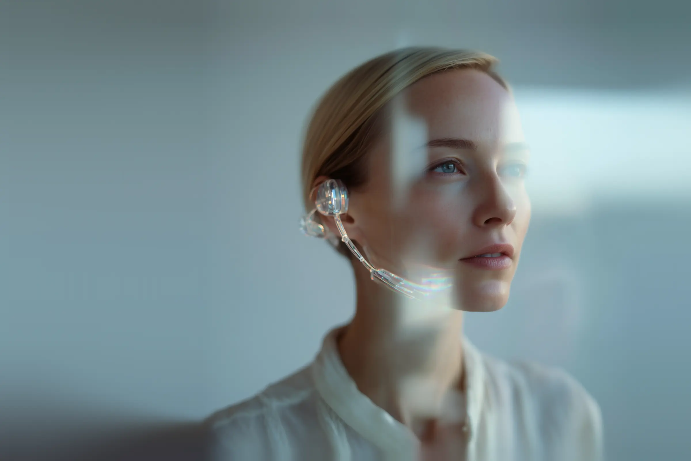 woman with a headset