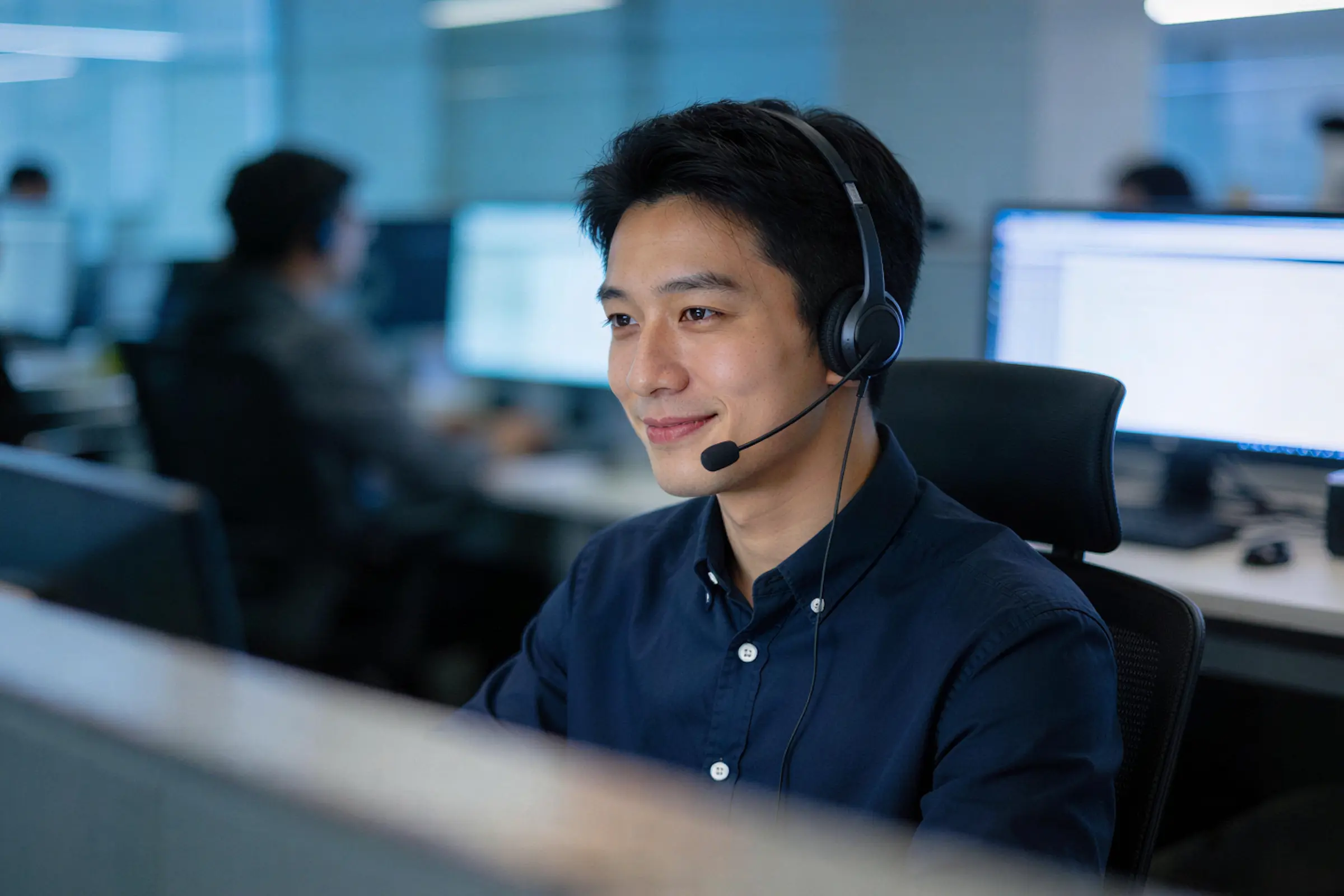 a person with a headset