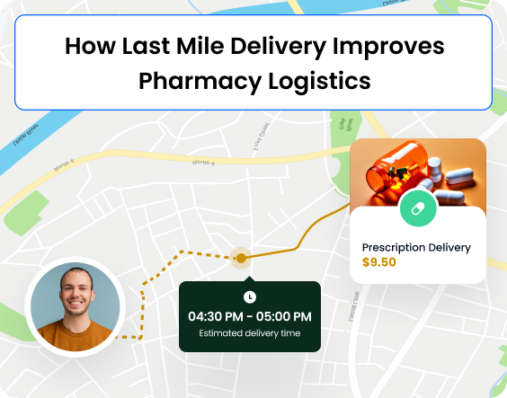 How Last Mile Delivery Improves Pharmacy Logistics 04:30 PM - 05:00 PM Prescription Delivery Estimated delivery time $9.50