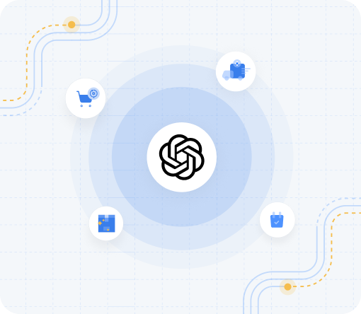 ChatGPT logo with industry logos for AI