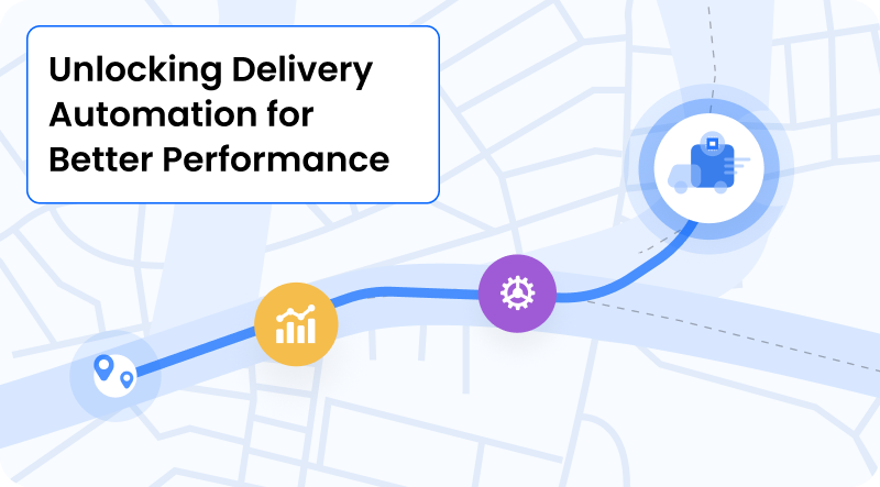 Burq Blog: Unlocking Delivery Automation for Better Performance with icons tracking on a map