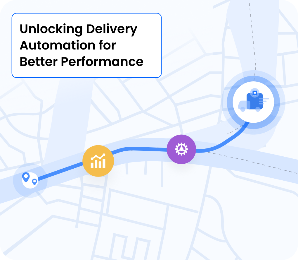 Burq Blog: Unlocking Delivery Automation for Better Performance with icons tracking on a map