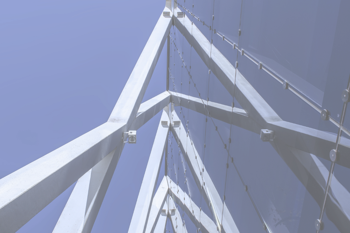 White steel struts forming triangles against the sky, representing the three methods of double taxation relief