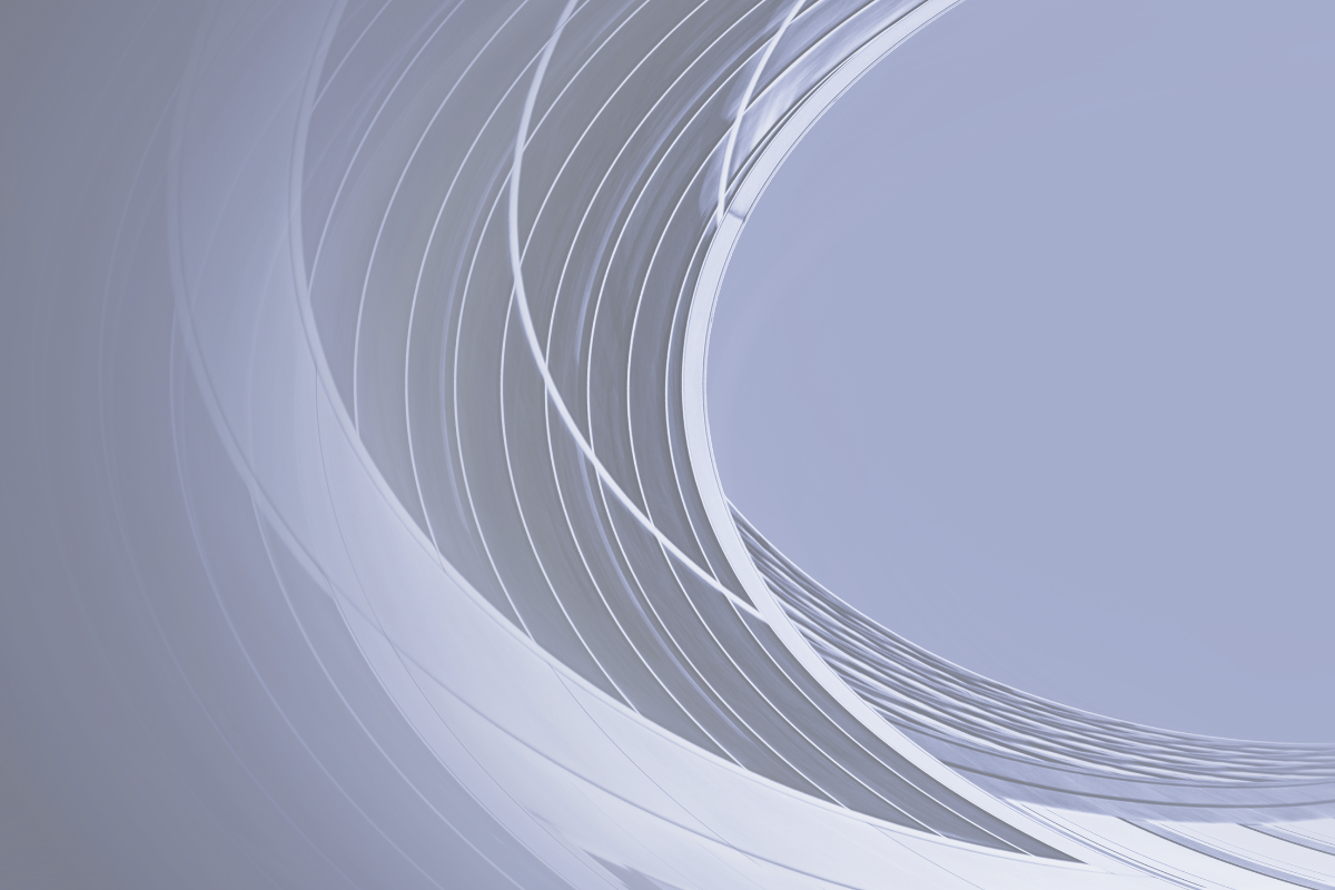 White curved spiral structure, representing the recurring cycle of a tax planning process