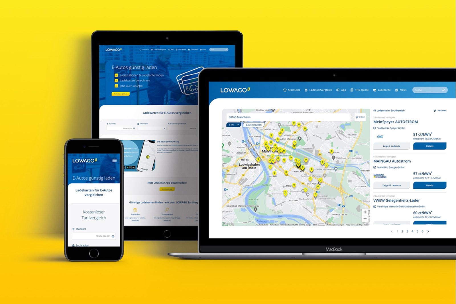 Sreenshots der Lowago Website