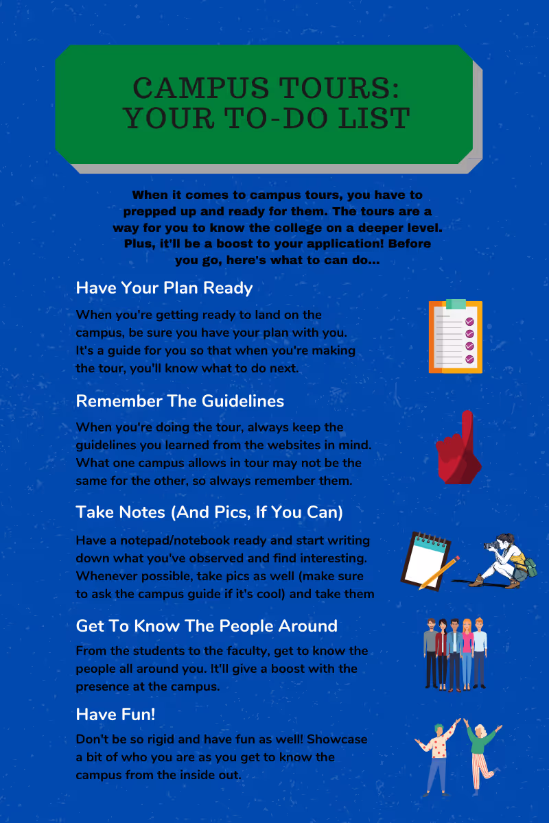 Campus tours - Your to do list