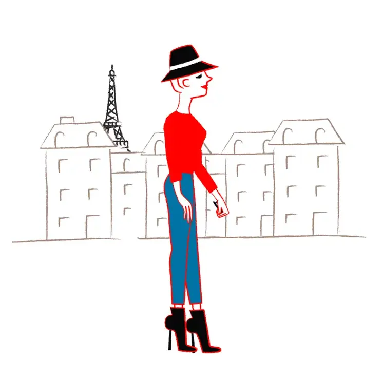 Illustration DDP : une Parisienne devant les toits de Paris