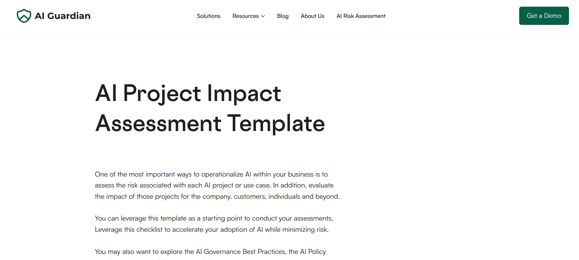 AI Project Impact Assessment Template