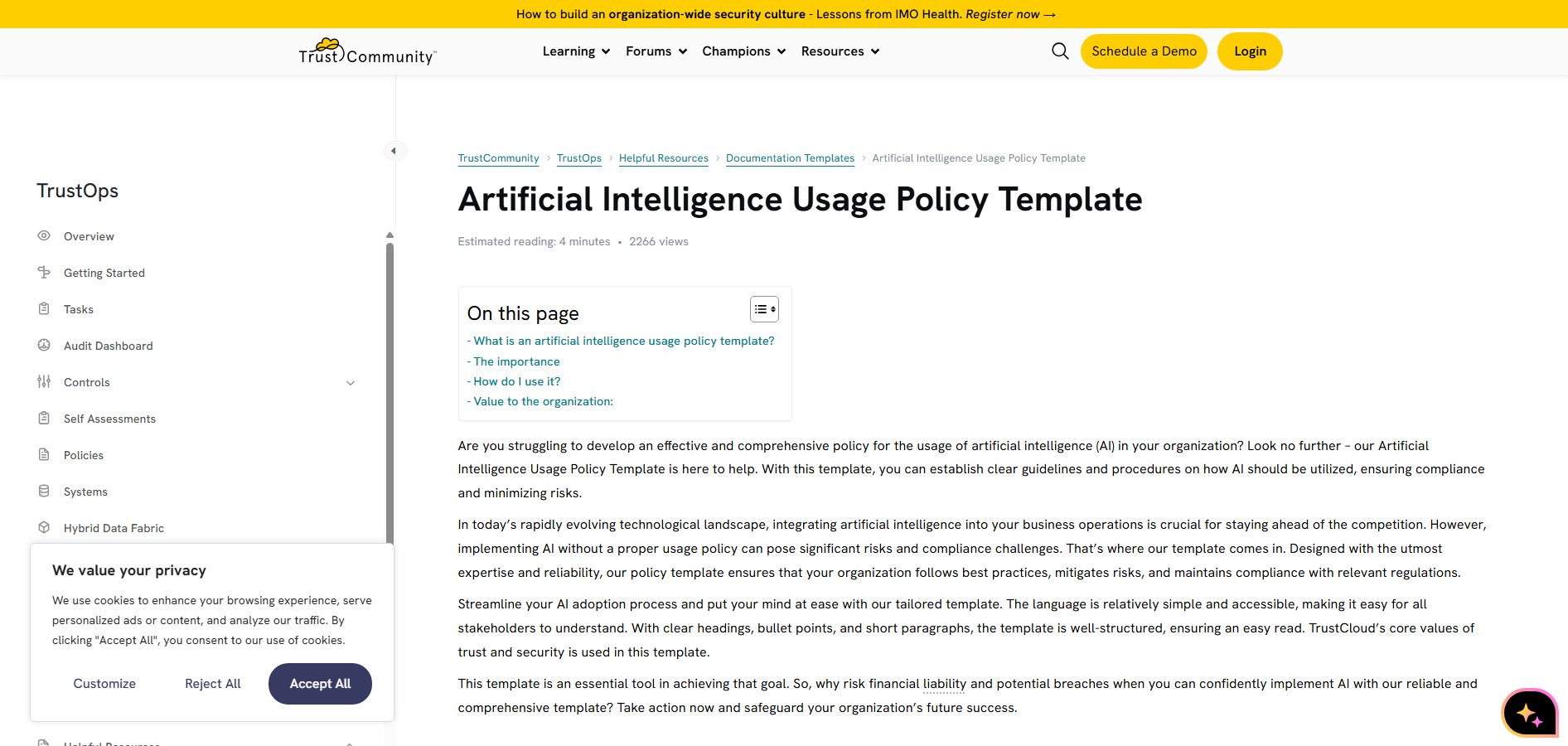 Artificial Intelligence Usage Policy Template