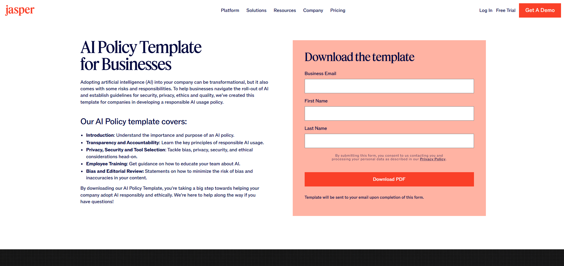 AI Policy Template for Businesses
