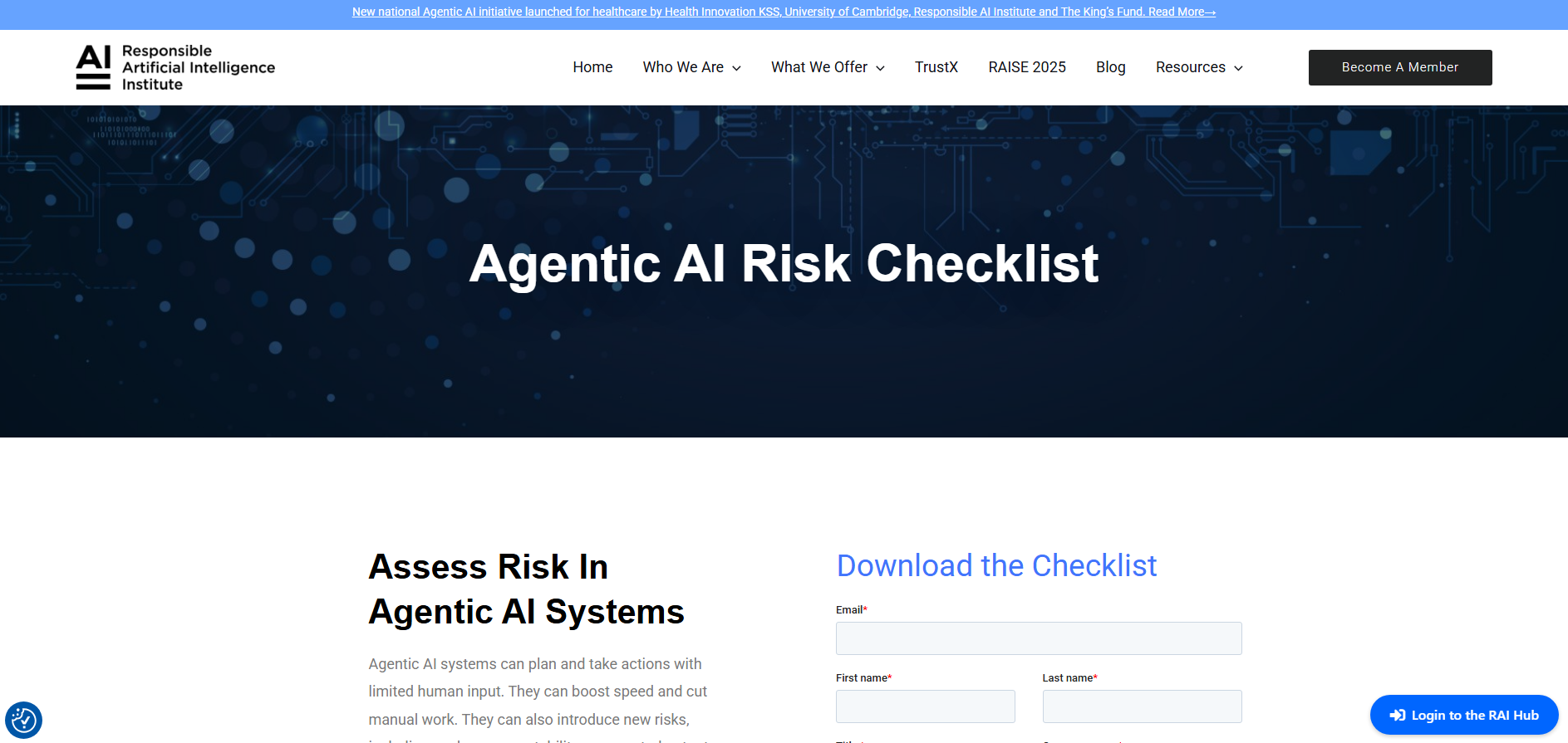 Agentic AI Risk Checklist