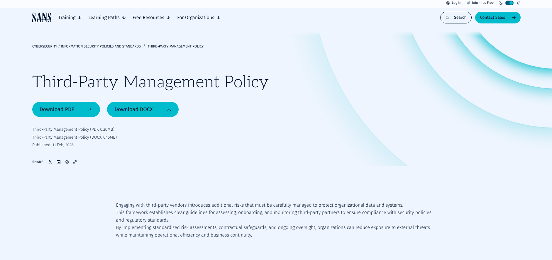 Third-Party Management Policy