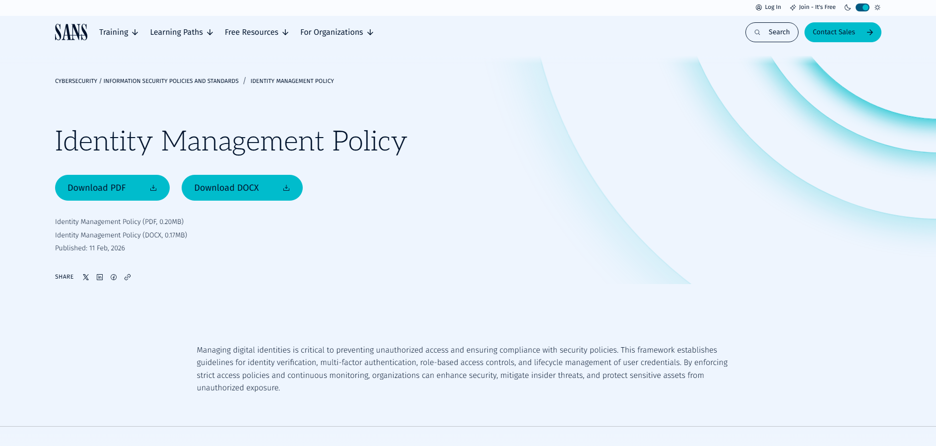 Identity Management Policy