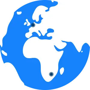 Blue and white globe 
