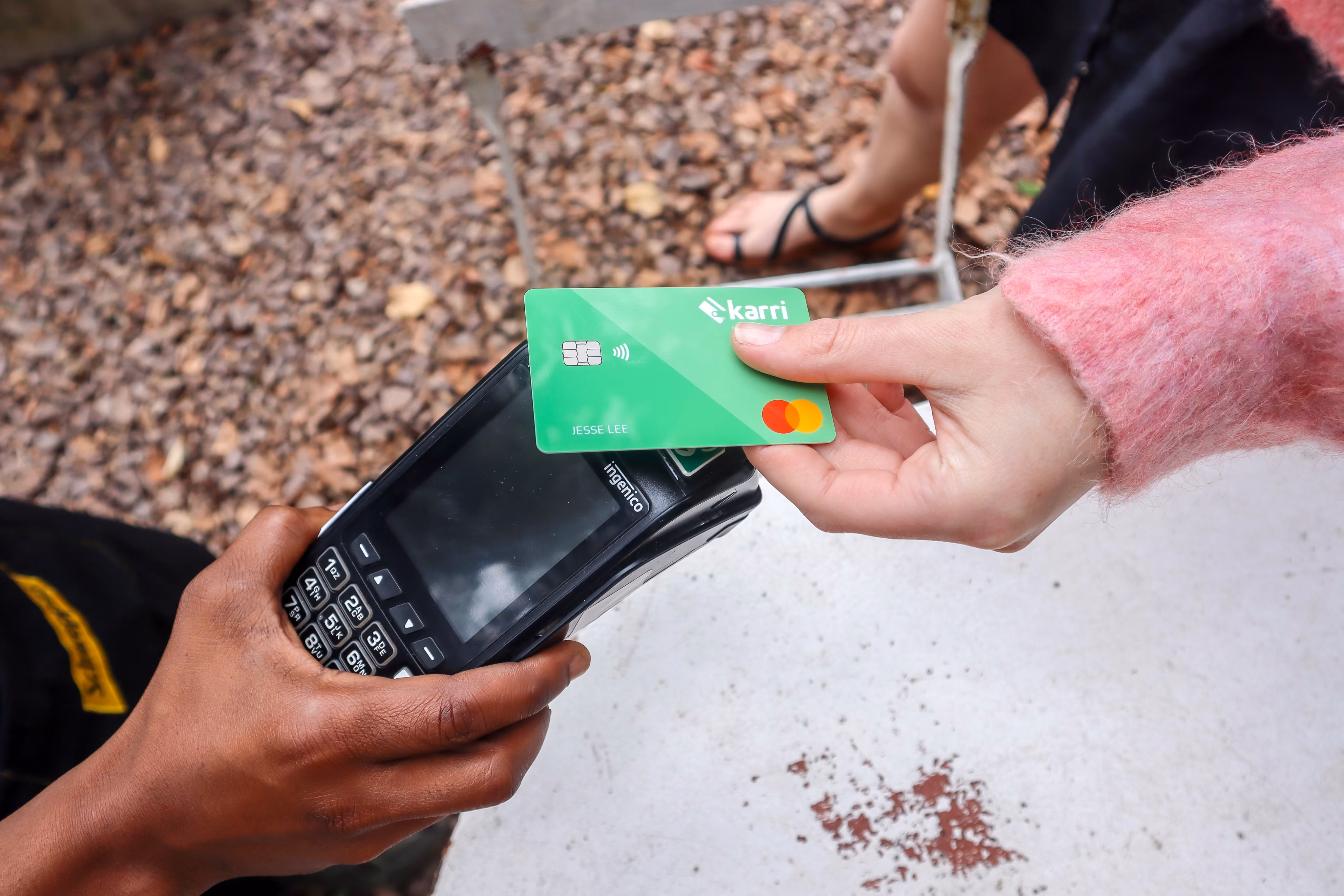 A Karri Card tapping a credit card machine
