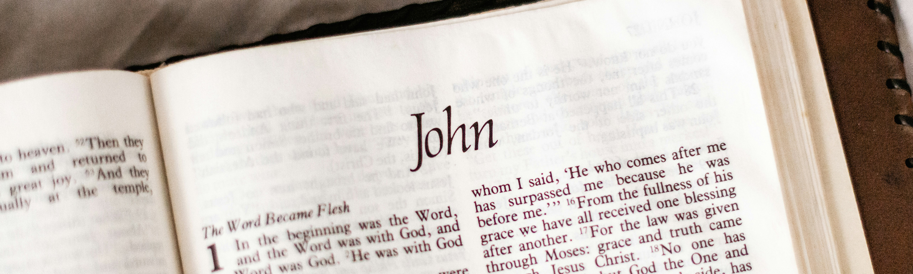 bible open to the book of john.