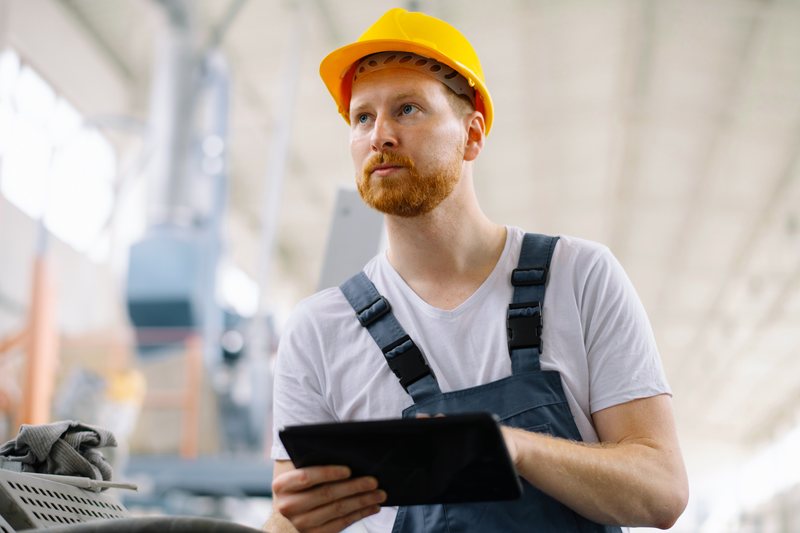 Technician using the remberg mobile app