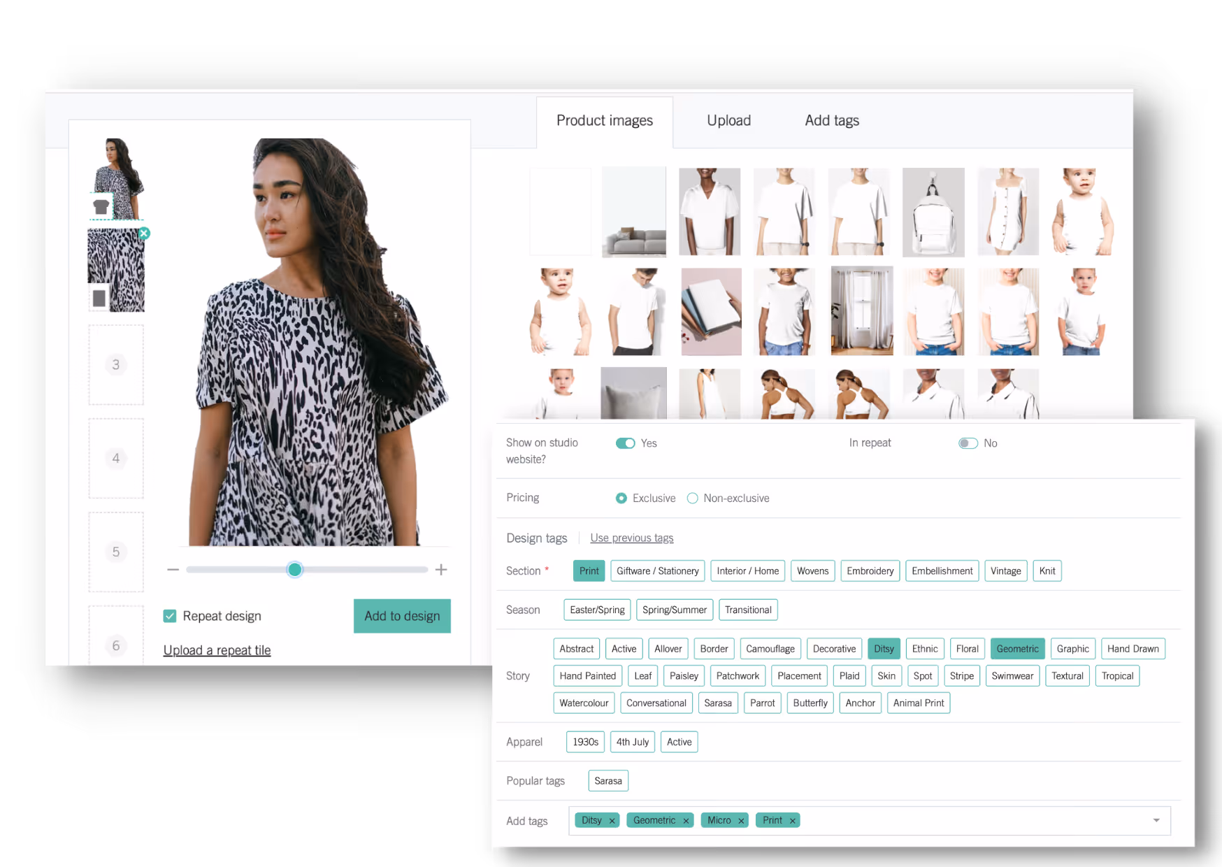 The Pattern Cloud application showing how easy is to upload a design