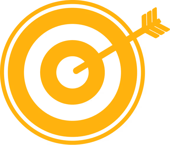 icone objectif atteint (fleche au centre de la cible) jaune