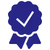 icone badge garantie bleu