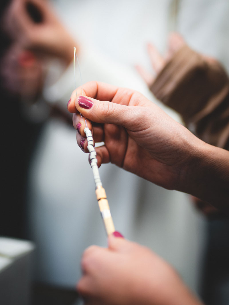 Gepolsterte Ringe für die Hand Tied Extensions