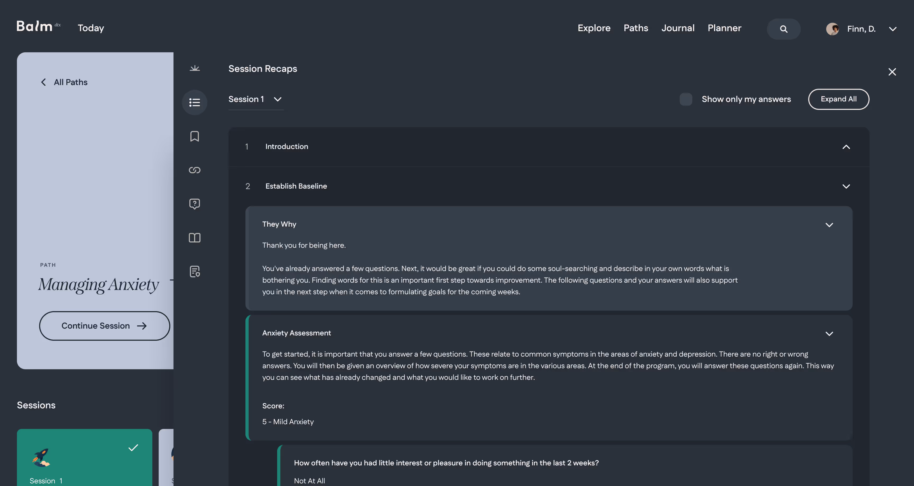 Balm Session Recaps preview on desktop