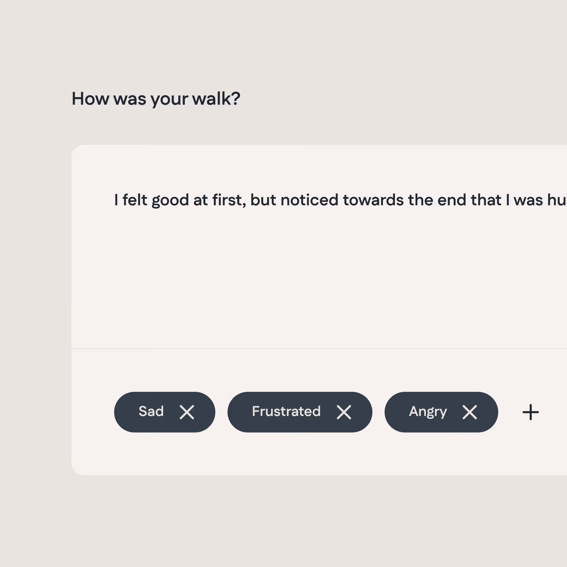 Self-assessment screen