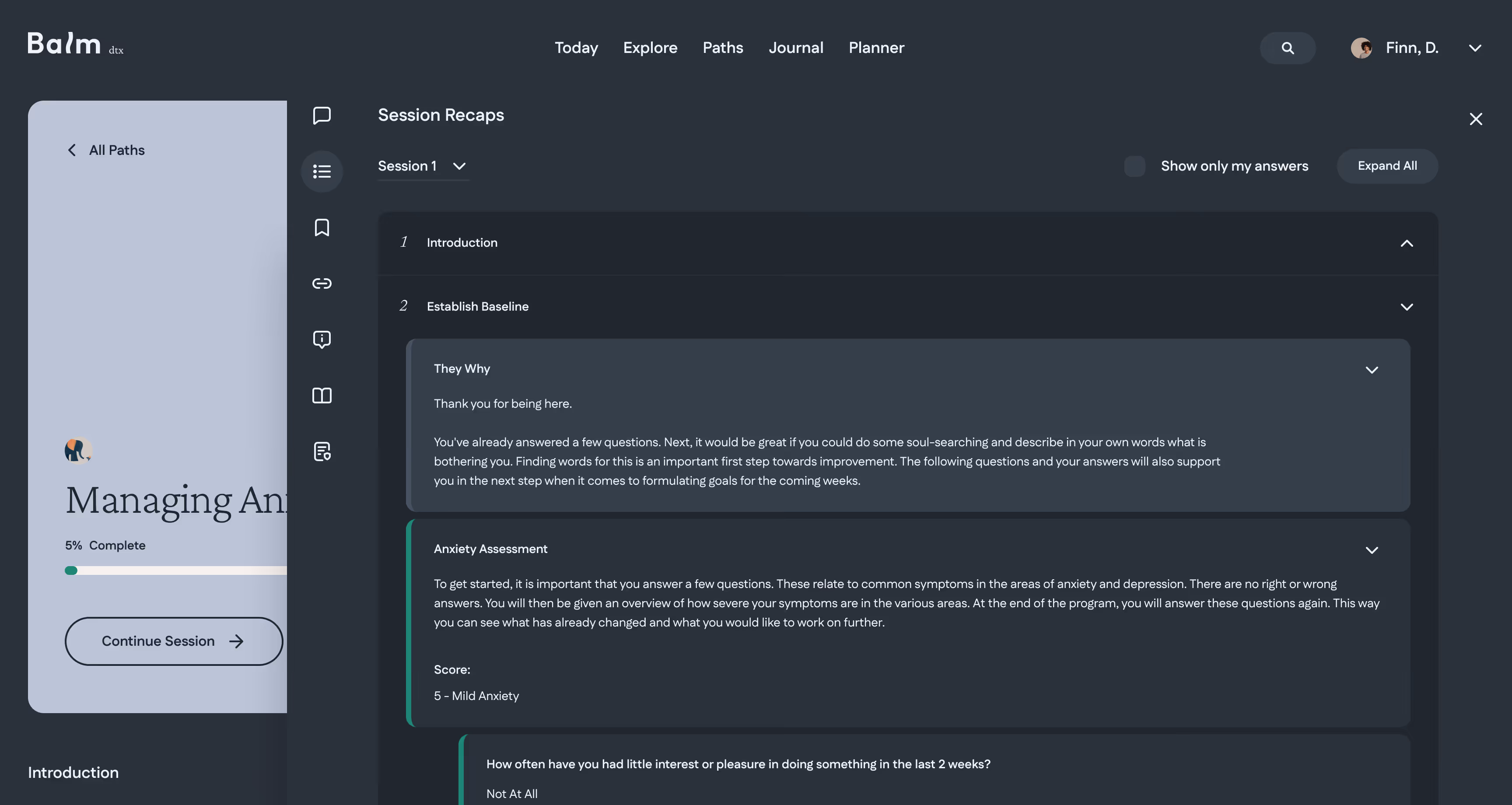 Balm Session Recaps preview on desktop