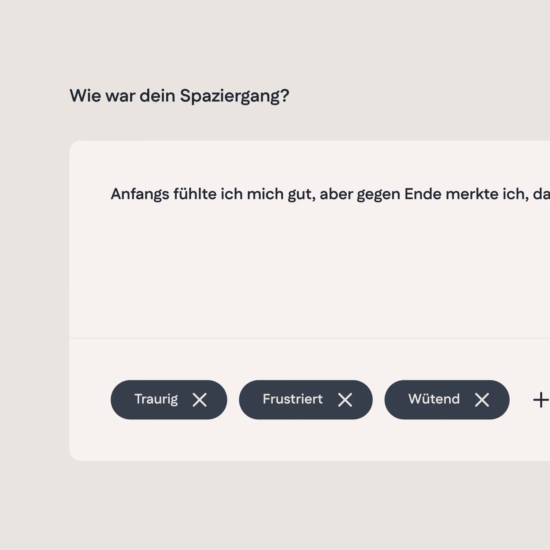 Self-assessment screen