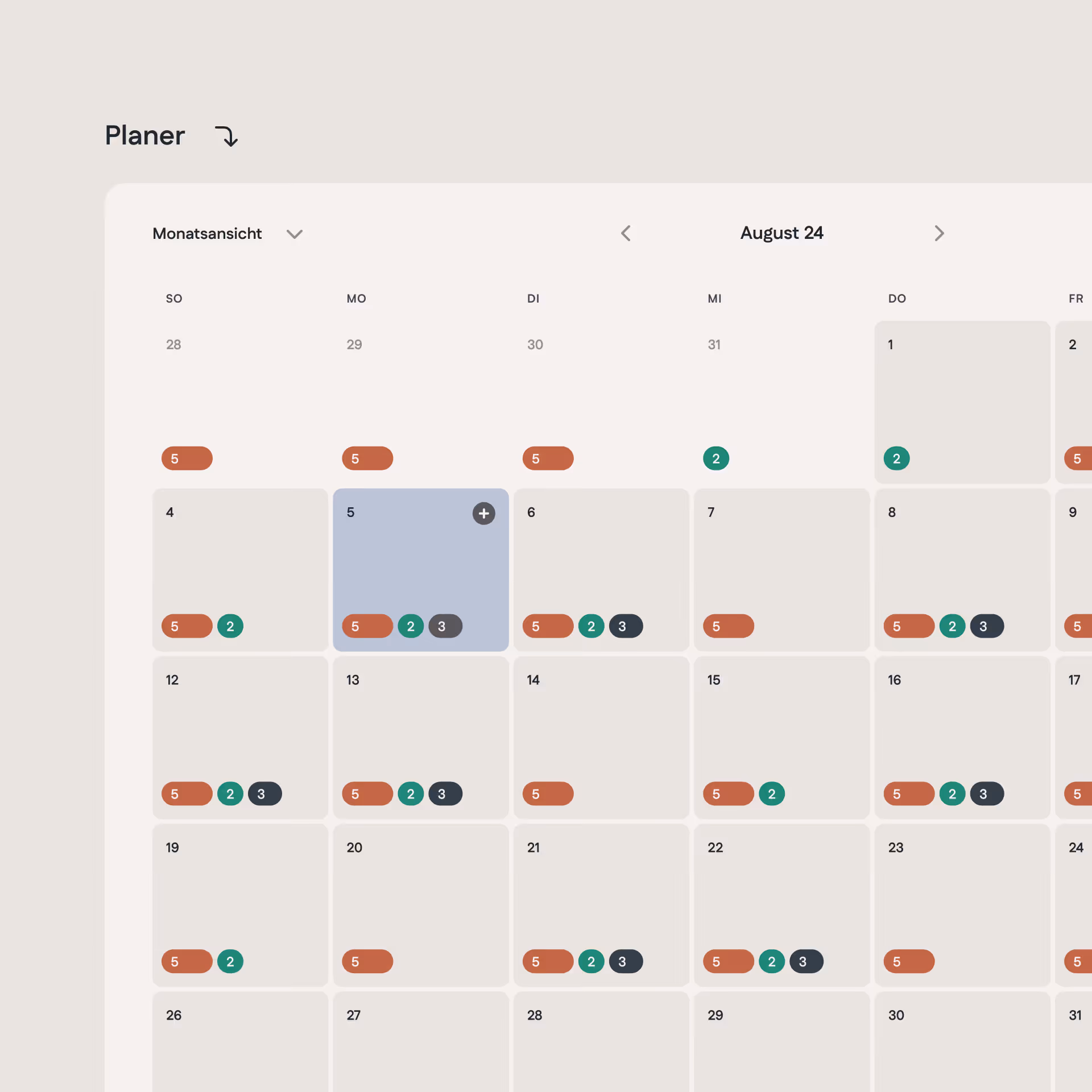 Balm Planner screen on desktop