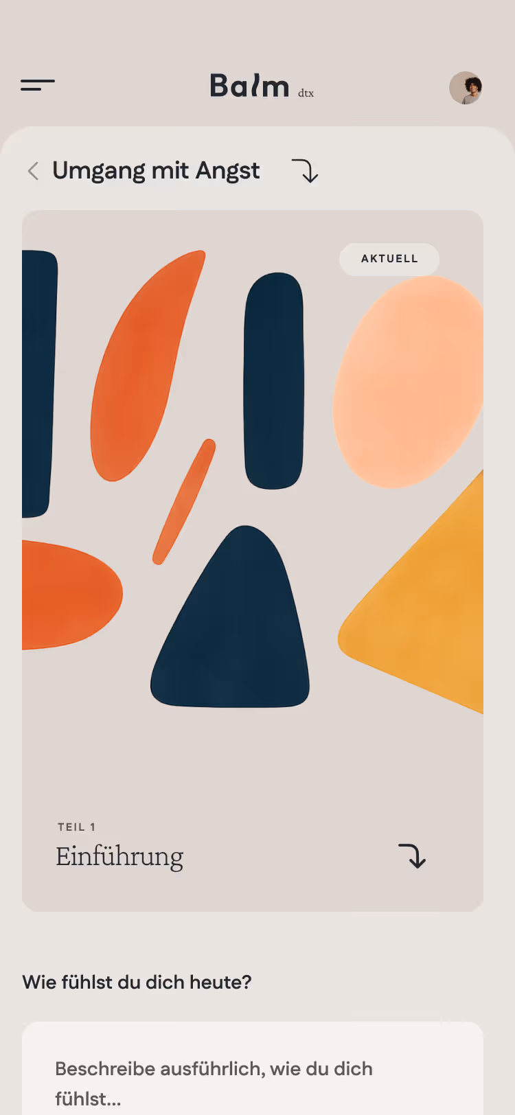 Balm Paths screen on a mobile device