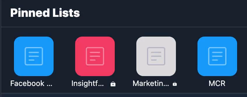 twitter pinned lists feature