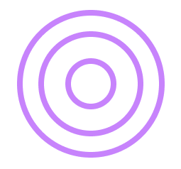Four circles inside each other looking like a target and representing optimization. 