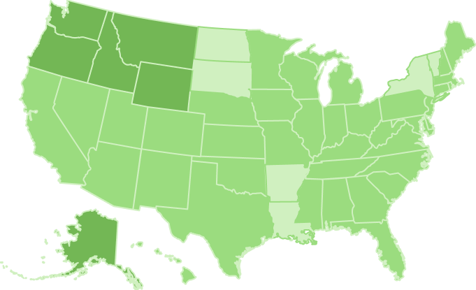US map Pacific NW