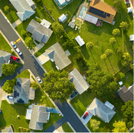 aerial view of houses