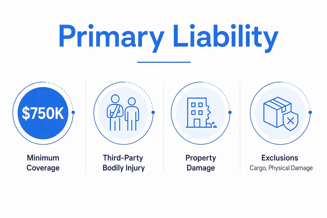 Infographic summarizing primary liability insurance coverage