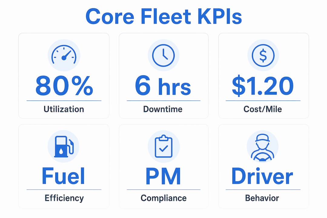 Infographic displaying key fleet management metrics