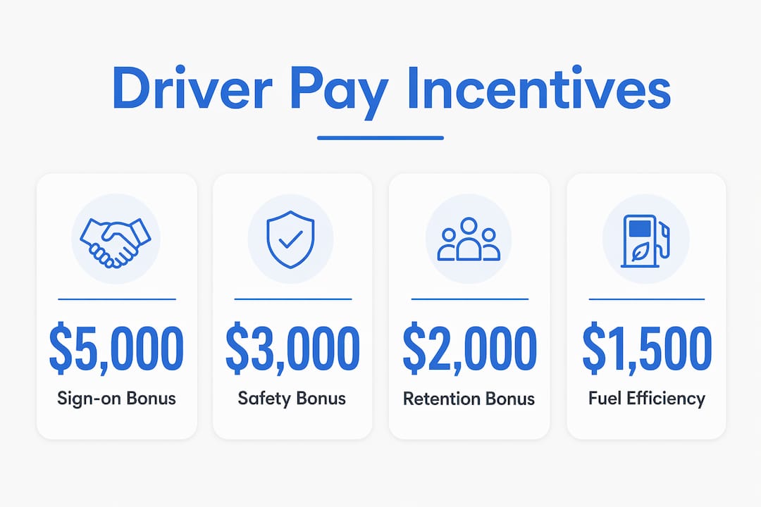 Infographic comparing driver pay incentives for 2026