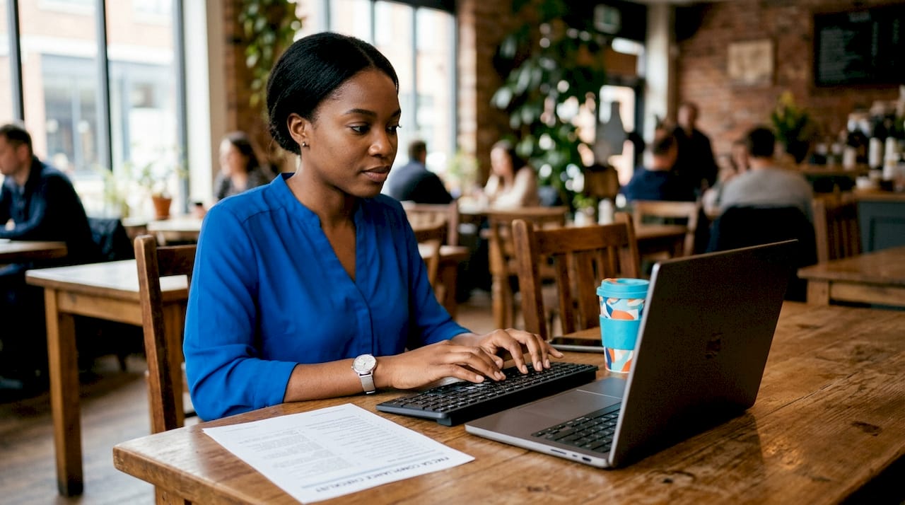 Hands using digital onboarding tools for fleet recruiting