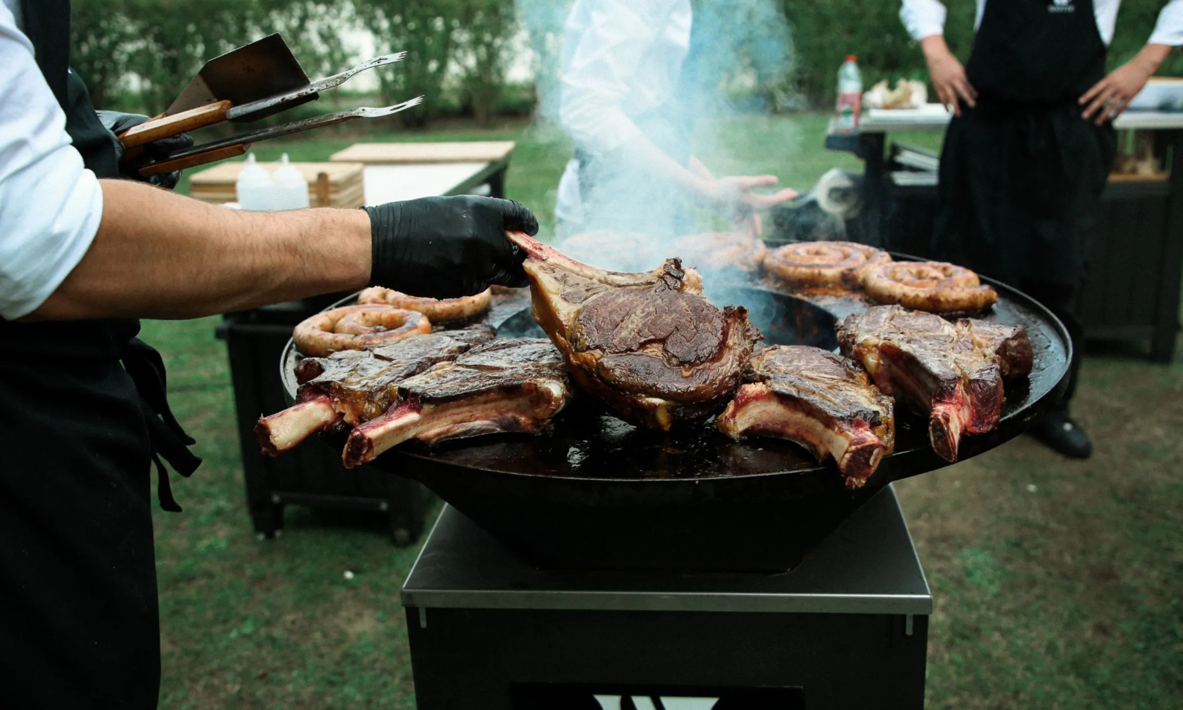 côtes de boeuf cuites au brasero