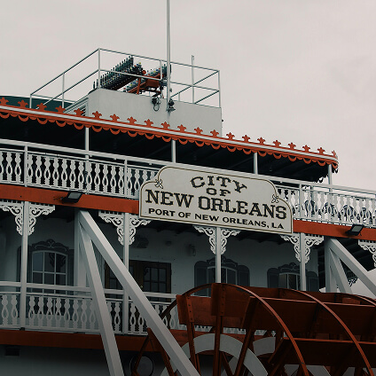 ferry at port in city of new orleans