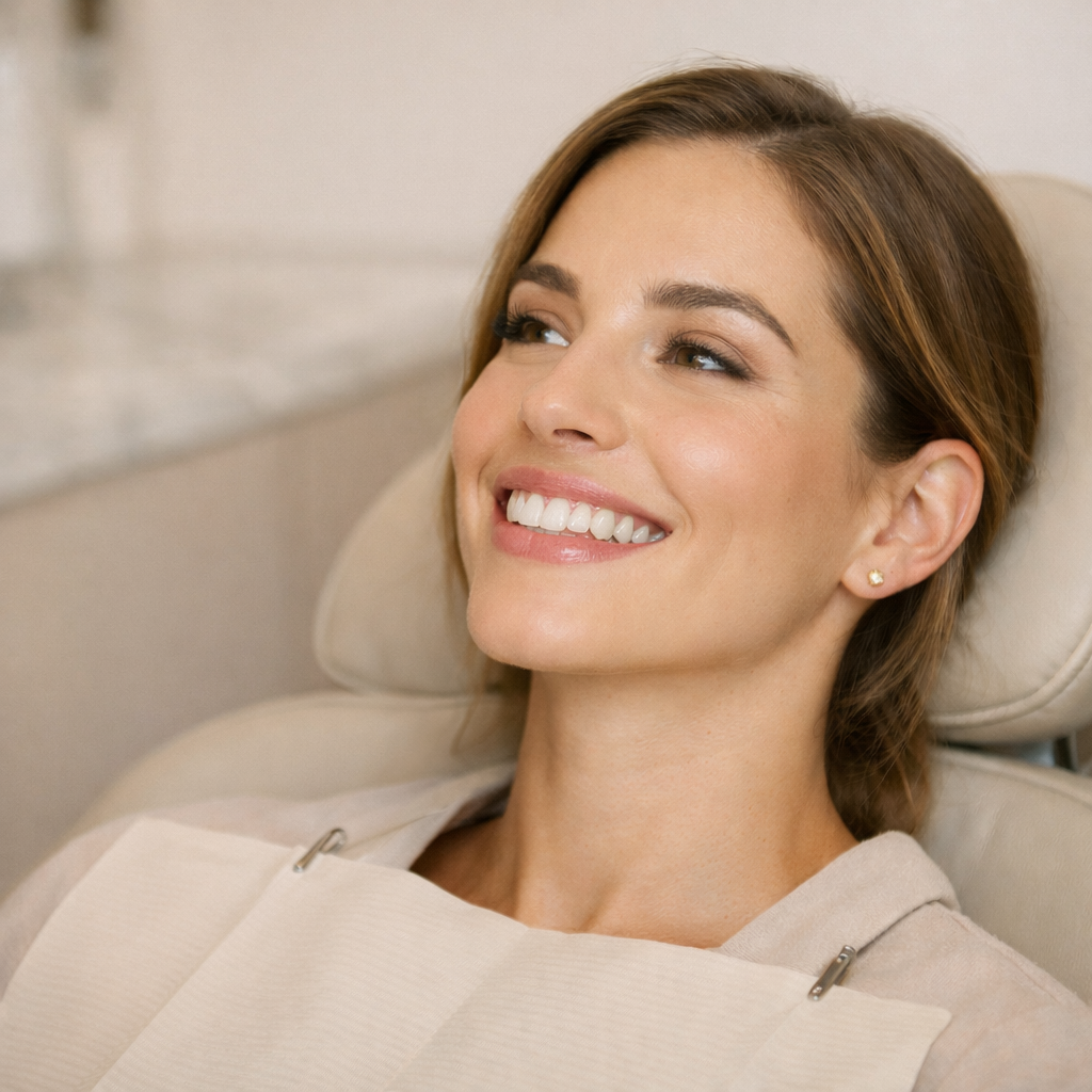 Patient during dental exam for gum disease deep cleaning treatment in Chattanooga