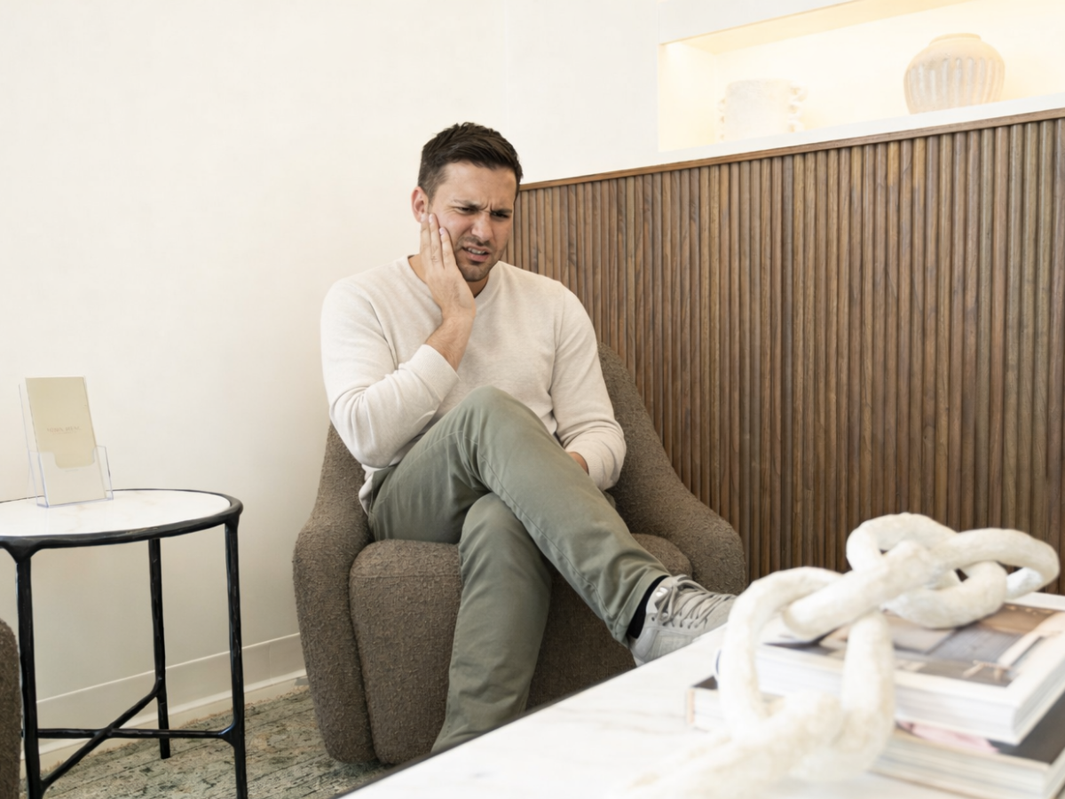 Patient during dental exam for gum disease deep cleaning treatment in Chattanooga